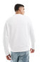 Calvin Klein nano logo cotton modal crew neck sweatshirt in white