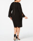 Plus Size Illusion Bell-Sleeve Dress