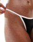 ASOS DESIGN mix and match contrast binding tanga bikini bottom in black