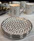 Mosaic Gold- Silver Tone Canape Plates Set of 6