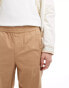 ASOS DESIGN relaxed pull on linen trouser in washed tan