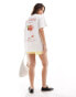 Miss Selfridge Strawberry Daiquiri oversized t-shirt in white