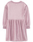 Kid Long-Sleeve Velour Dress 10