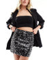 ASOS DESIGN sequin mini skirt in black