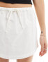 COLLUSION beach low rise linen mini skirt in ecru