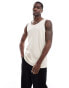 Brave Soul ribbed classic vest in light stone