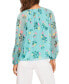 Women's Floral Women's Scoop-Neck Long-Sleeve Blouse