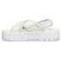 Puma Mayze Logo Platform Womens Off White Casual Sandals 38483002