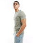 ASOS DESIGN essential muscle fit rib t-shirt in khaki