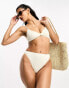 South Beach knot front bikini top in cream scrunch