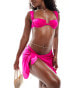 Free Society ruched underwire bikini top in jazz pink