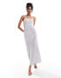 Never Fully Dressed Luna metallic plisse maxi dress in silver