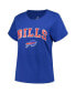 Women's Royal Buffalo Bills Plus Size Arch Over Logo T-shirt