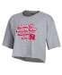 Women's Gray Nebraska Huskers Boyfriend Cropped T-shirt