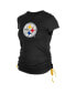 Women's Black Pittsburgh Steelers Ruched Side T-Shirt