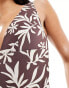 & Other Stories square neck floral print swimsuit in brown