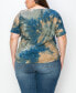 Plus Tie Dye Drawstring Waist Dolman Short Sleeve Top