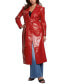 Women's Faux-Leather Belted Trench Coat