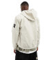 Jack & Jones logo bomber jacket with hood in light stone