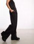 COLLUSION tailored wide leg trousers co-ord with elasticated waistband in black