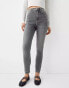 Bershka high waist skinny jean in grey