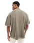 ASOS DESIGN oversized t-shirt in heavyweight 220gsm khaki wash with contrast stitch