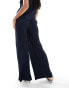 Vila plisse wide leg trouser co-ord in navy