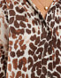 Mango mixed leopard print shirt in brown