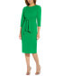 Women's Tie-Front 3/4-Sleeve Crepe Knit Dress