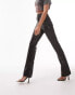 Topshop Tall faux leather straight leg trouser in black