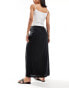 Vero Moda Aware linen wrap maxi skirt in black