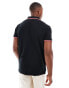 Polo Ralph Lauren icon logo tipped pique polo custom fit in black