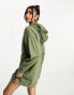 ASOS DESIGN oversized hoodie sweatshirt mini dress in khaki