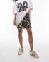 Topshop abstract leopard plisse short in mono