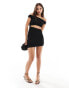 Bershka textured cut out mini dress in black