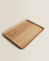 Rectangular non-slip wooden tray