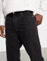 Weekday tape loose tapered jeans in black lux