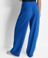 Women's Twill Tie-Front Pleated Wide-Leg Pants