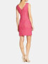 Adrianna Papell Women's Coral Boatneck Lace Sheath Cocktail Dress Sz. 4 $148