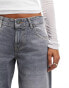 Bershka wide leg baggy jeans in dirty grey wash