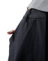 JJXX wide fit high waisted trousers with front pleat in black