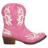 Roper Amelia Tooled Inlay Snip Toe Cowboy Booties Womens Pink Casual Boots 09-02