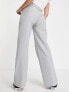 Bershka wide leg slouchy dad tailored trousers in grey