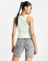 ASOS DESIGN extreme racer front vest in rib in mint