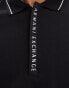 Armani Exchange polo in black with contrast tipping and logo