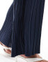 Vila Petite plisse wide leg trouser co-ord in navy