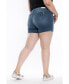 Plus Size Denim Mid Rise Shorts