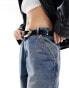 ASOS DESIGN croc chain link buckle waist and hip jeans belt in black