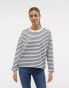 Vero Moda raglan jersey top with long sleeves in navy stripe