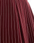 ASOS DESIGN basic pull on trouser in burgundy stripe